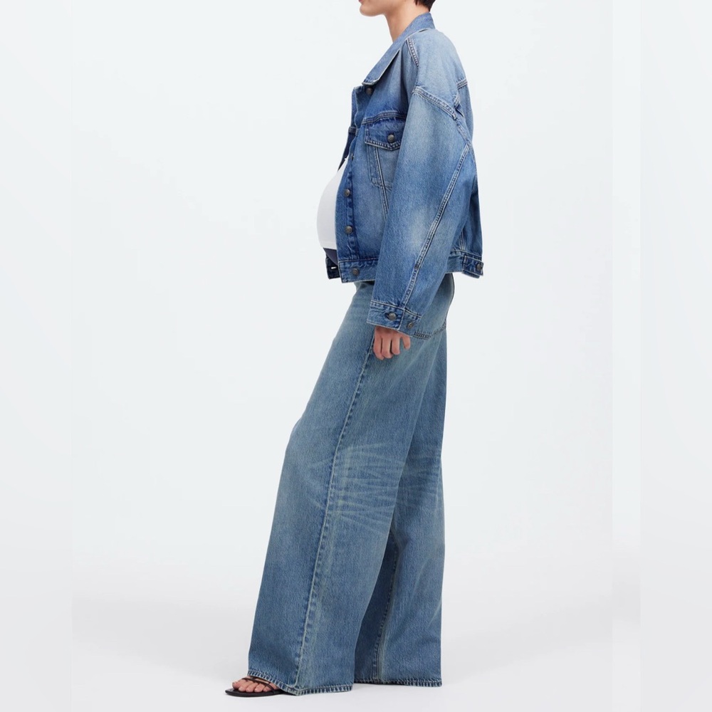 Madewell MATERNITY Over-the-Belly Superwide Leg in Billings Wash, size 28